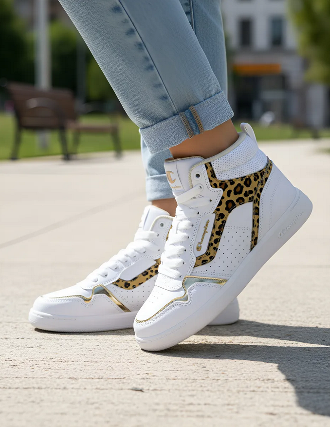 Zapatilla Champion Lore Hi | Blanco & Animal Print