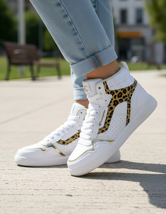 Zapatilla Champion Lore Hi | Blanco & Animal Print